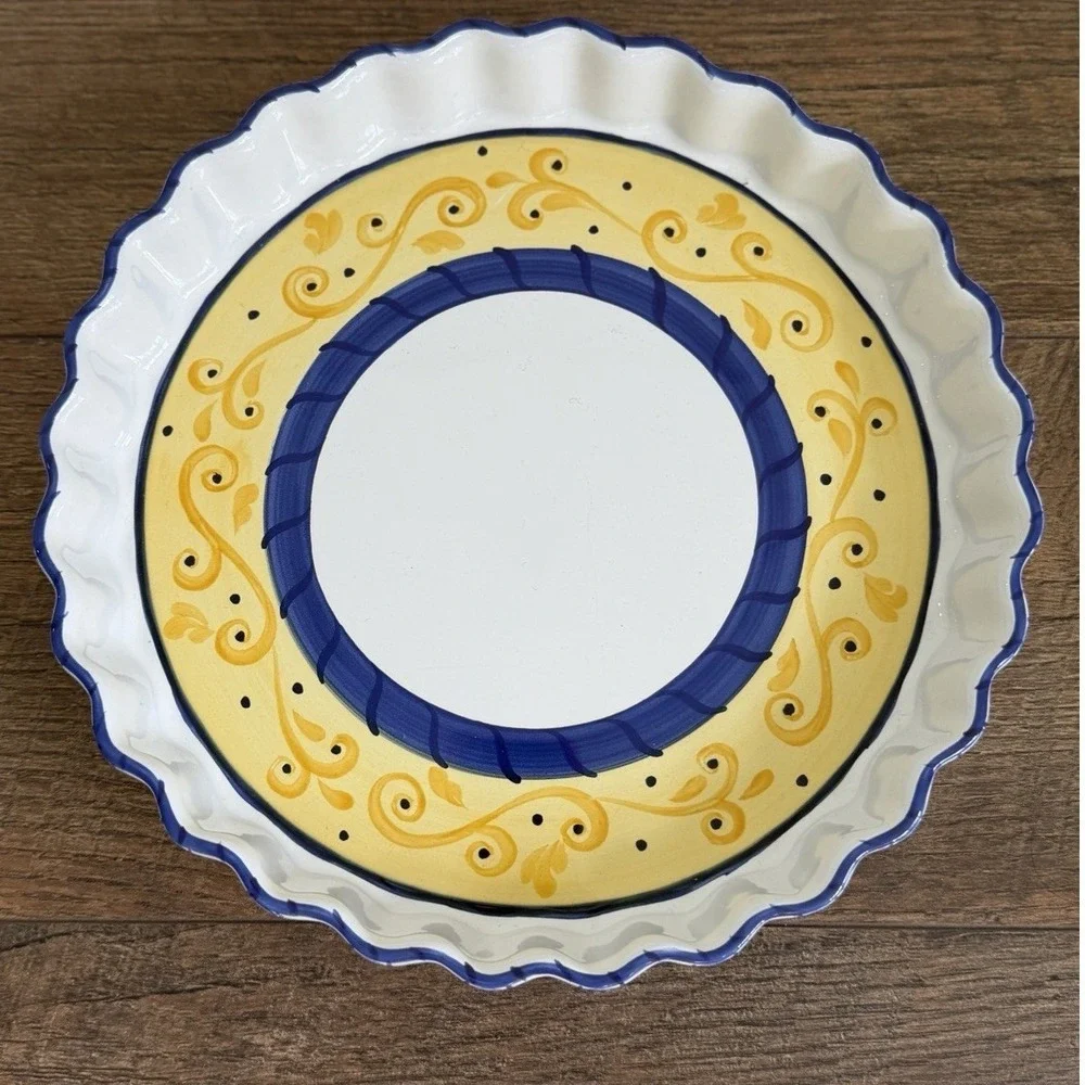 Elizabeth Roache Present Tense Pottery Hungary Quiche Baking Dish‎